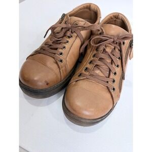 Andrea Conti Brown Leather Lace-Up Comfort Shoes Minimalist Euro Casual 40